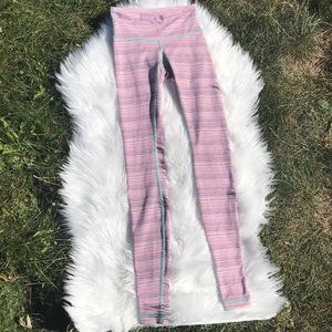 Rare Lululemon pink striped cyber leggings XXS 2
